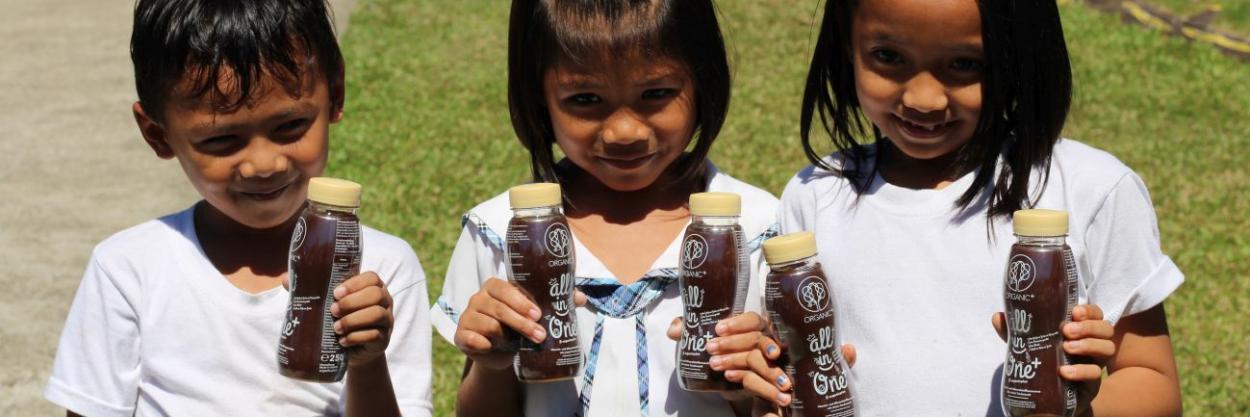 Organic+ sponsoring a vitamin drink for our nutrition program